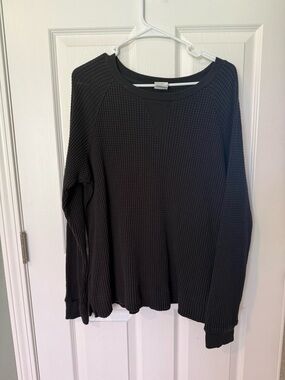 The North Face Black Waffle-Knit Crew Sweatshirt